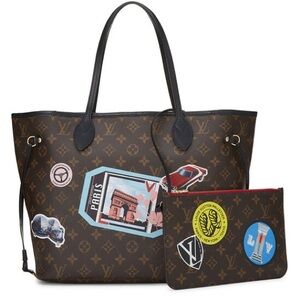 Louis Vuitton Brown Neverfull with Patches (Limited Edition)